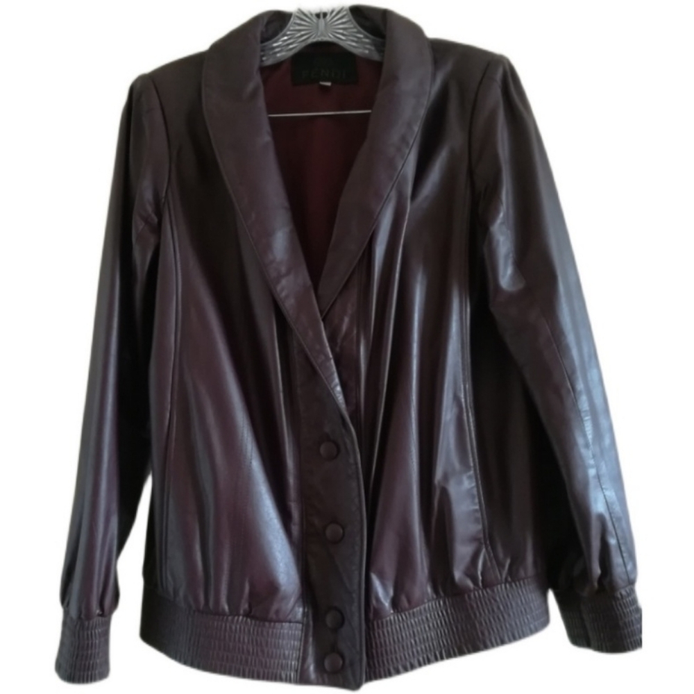 Vintage Women's Fendi Brown Leather Jacket